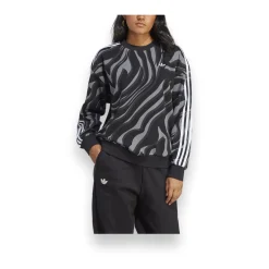 Abstract Allover Animal Print Sweatshirt Black