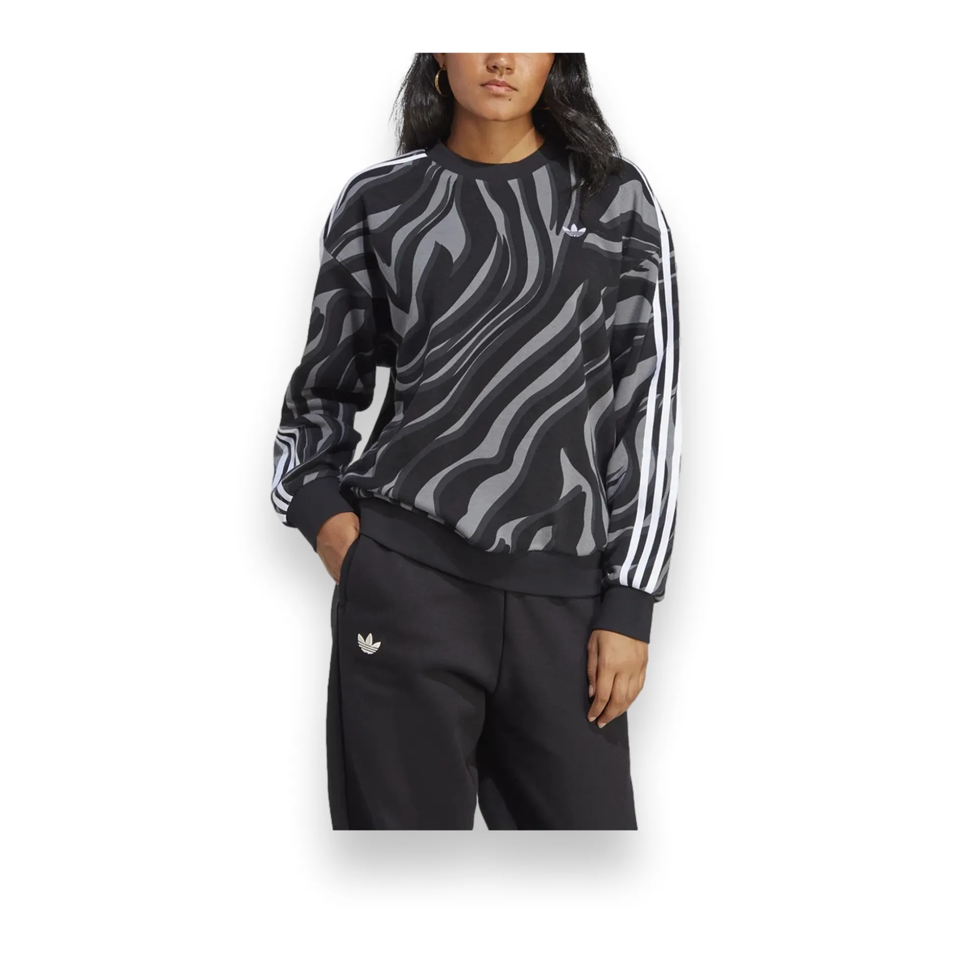 Abstract Allover Animal Print Sweatshirt Black