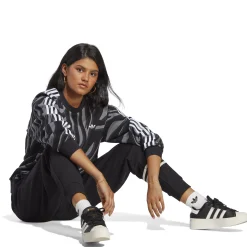 Abstract Allover Animal Print Sweatshirt Black