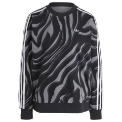 Abstract Allover Animal Print Sweatshirt Black