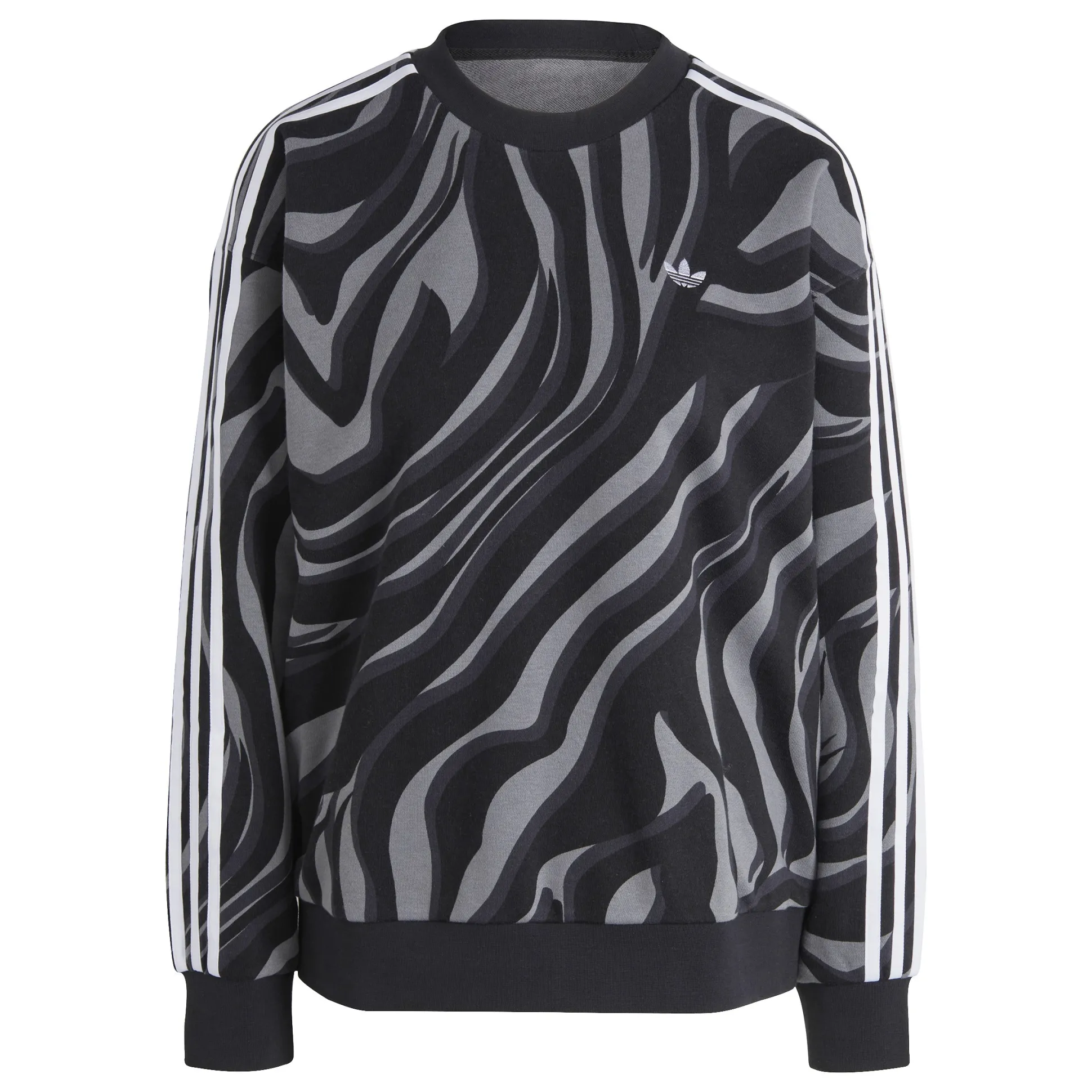 Abstract Allover Animal Print Sweatshirt Black