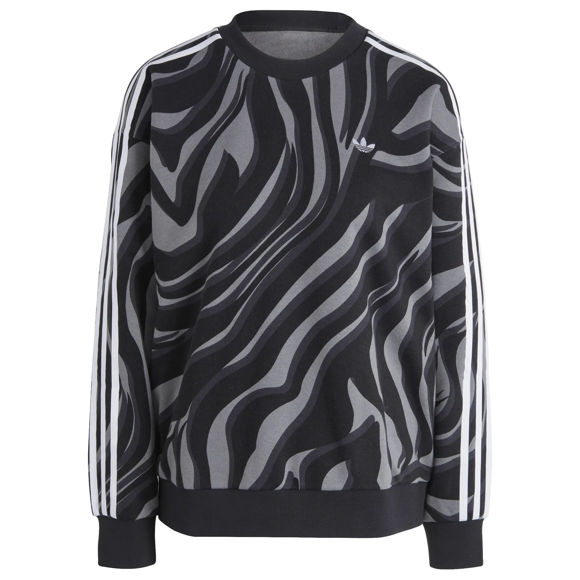 Abstract Allover Animal Print Sweatshirt Black