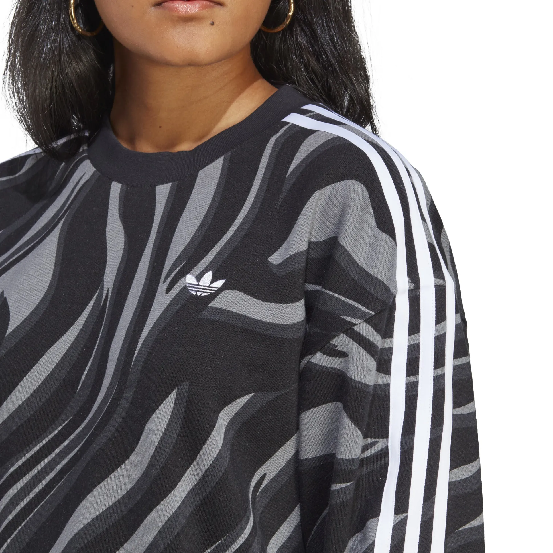 Abstract Allover Animal Print Sweatshirt Black