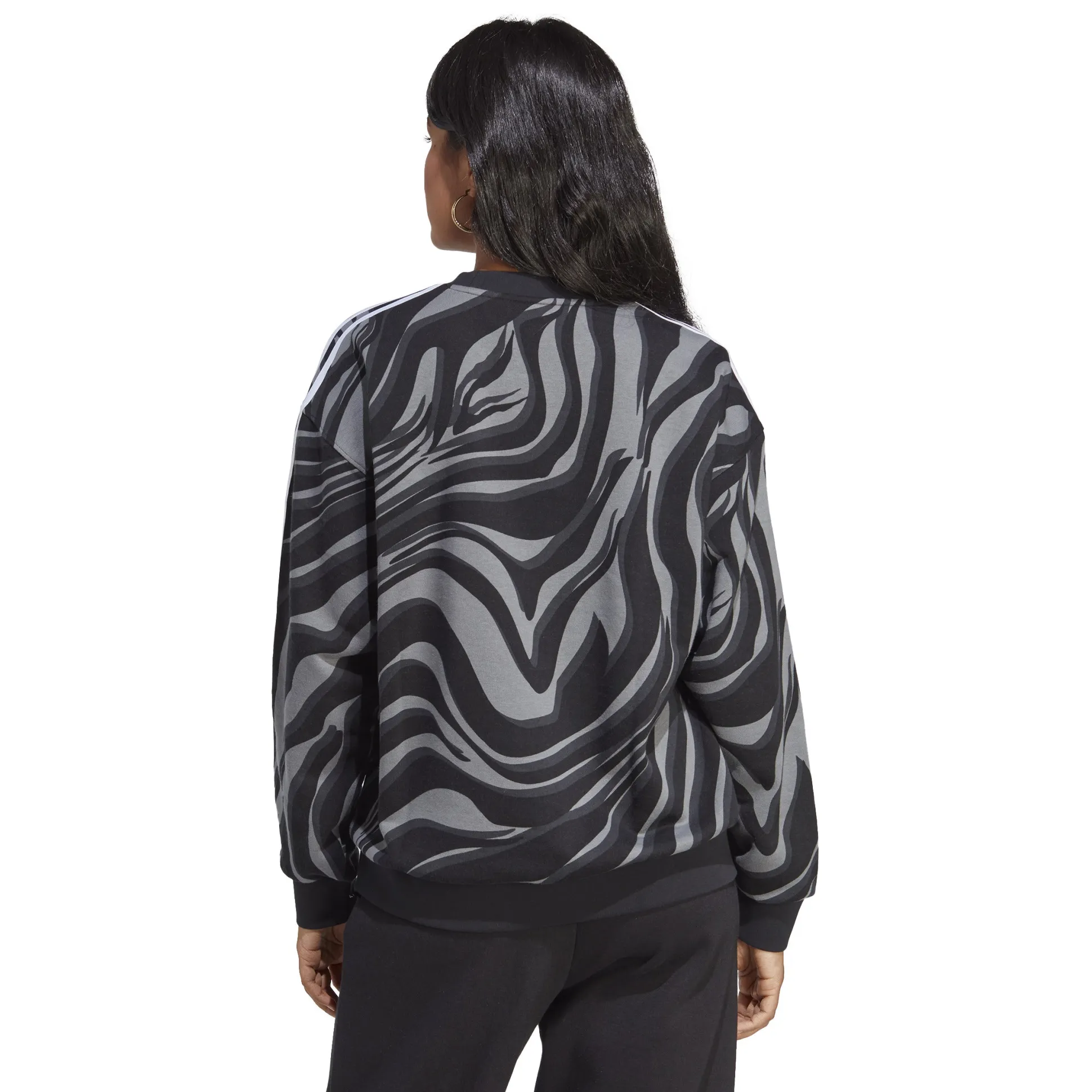 Abstract Allover Animal Print Sweatshirt Black