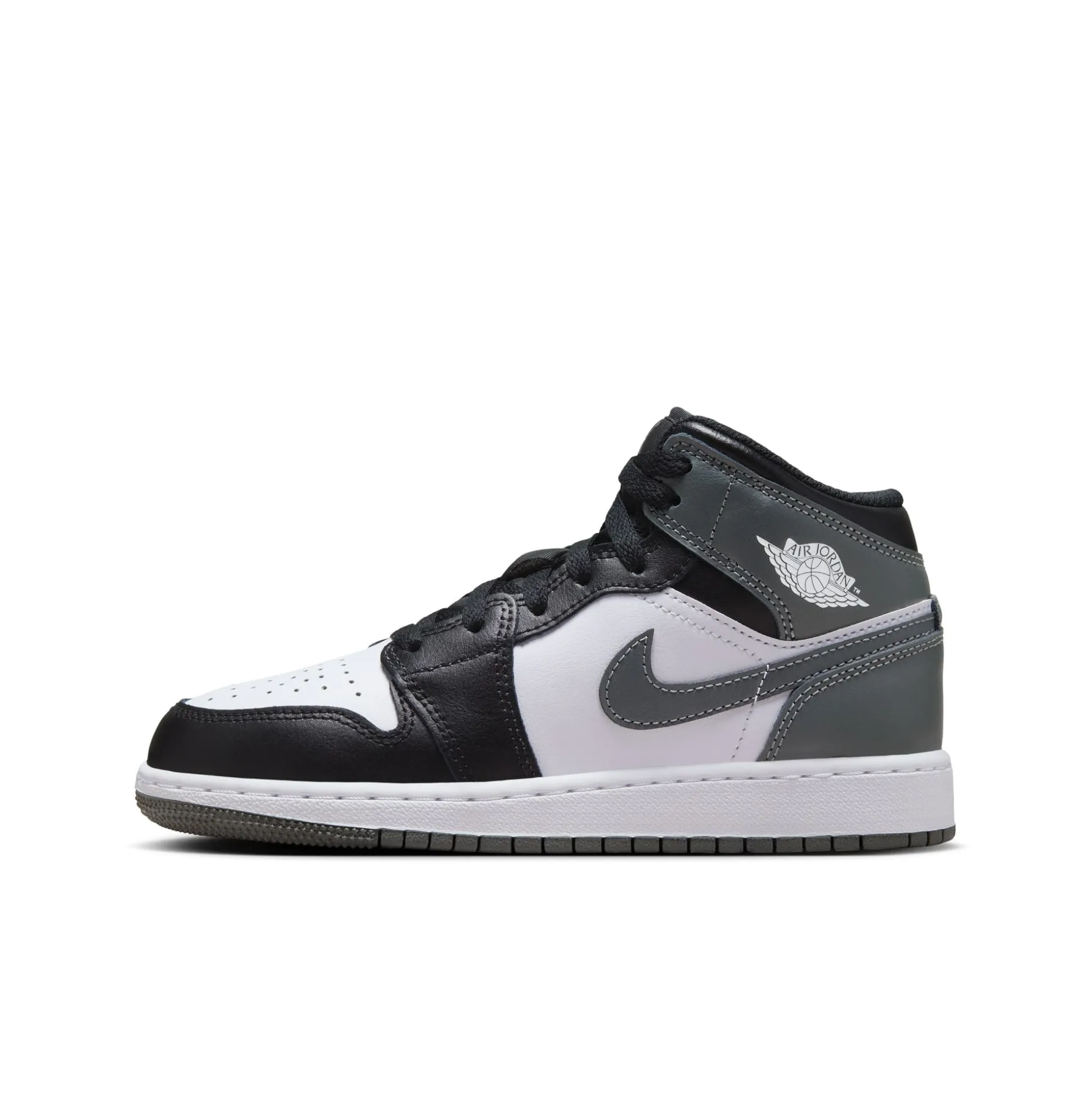 Air Jordan 1 Mid Black White Iron Grey