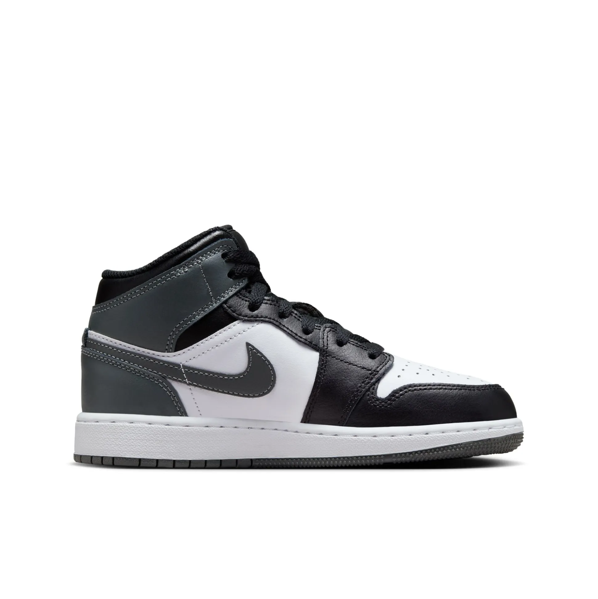 Air Jordan 1 Mid Black White Iron Grey