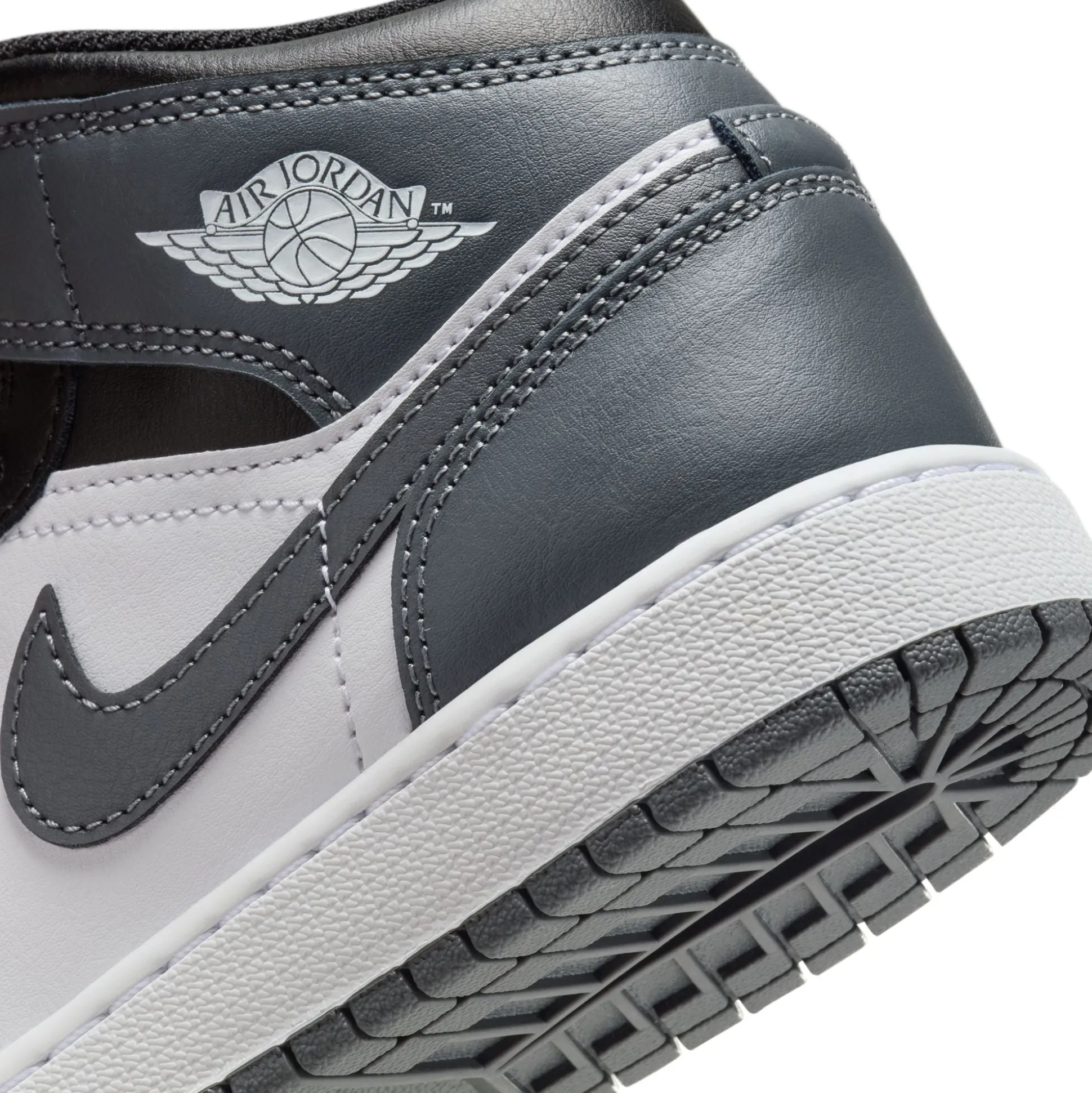 Air Jordan 1 Mid Black White Iron Grey