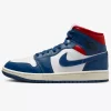Air Jordan 1 Mid French Blue Gym Red
