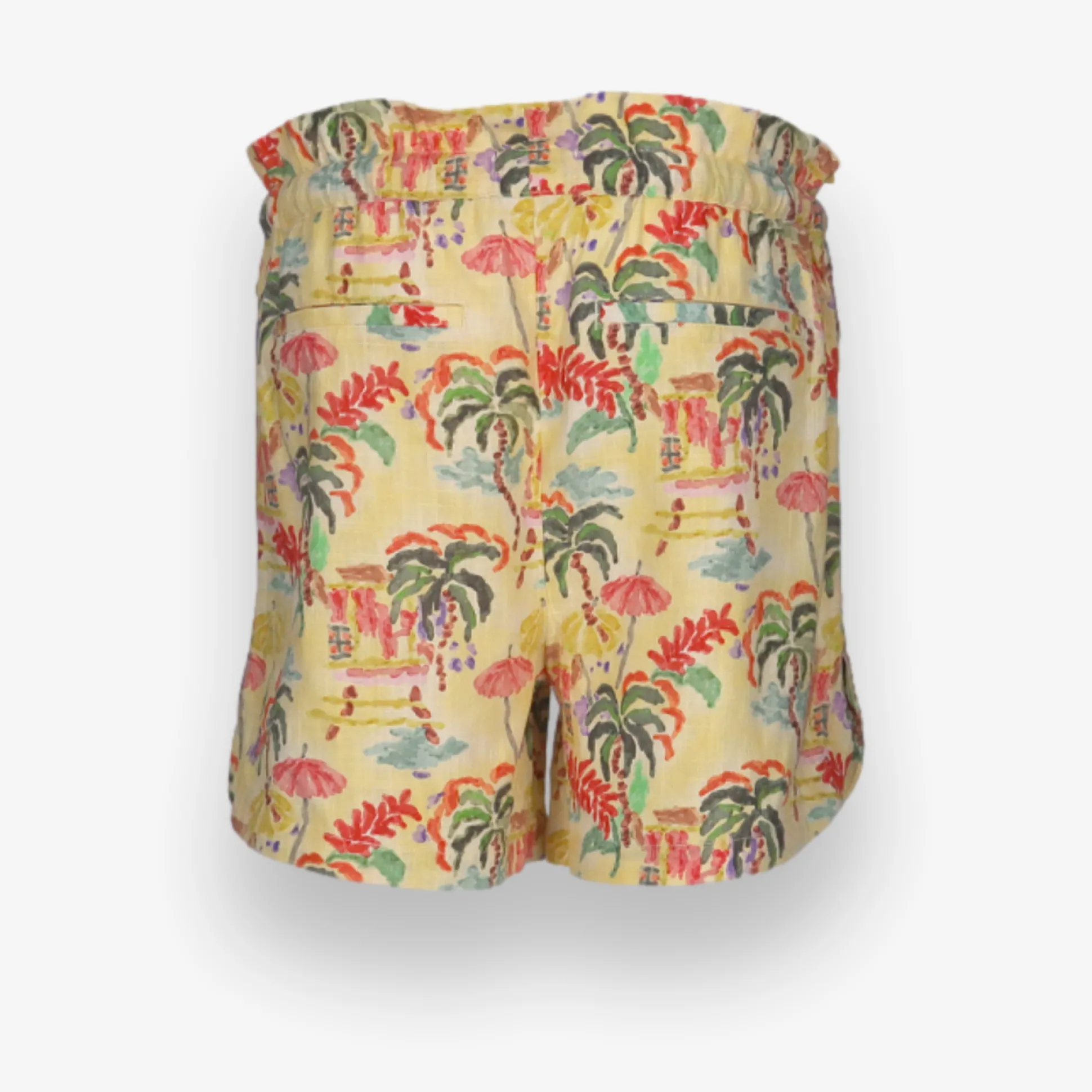 Allover Printed Linen Shorts