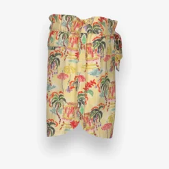 Allover Printed Linen Shorts