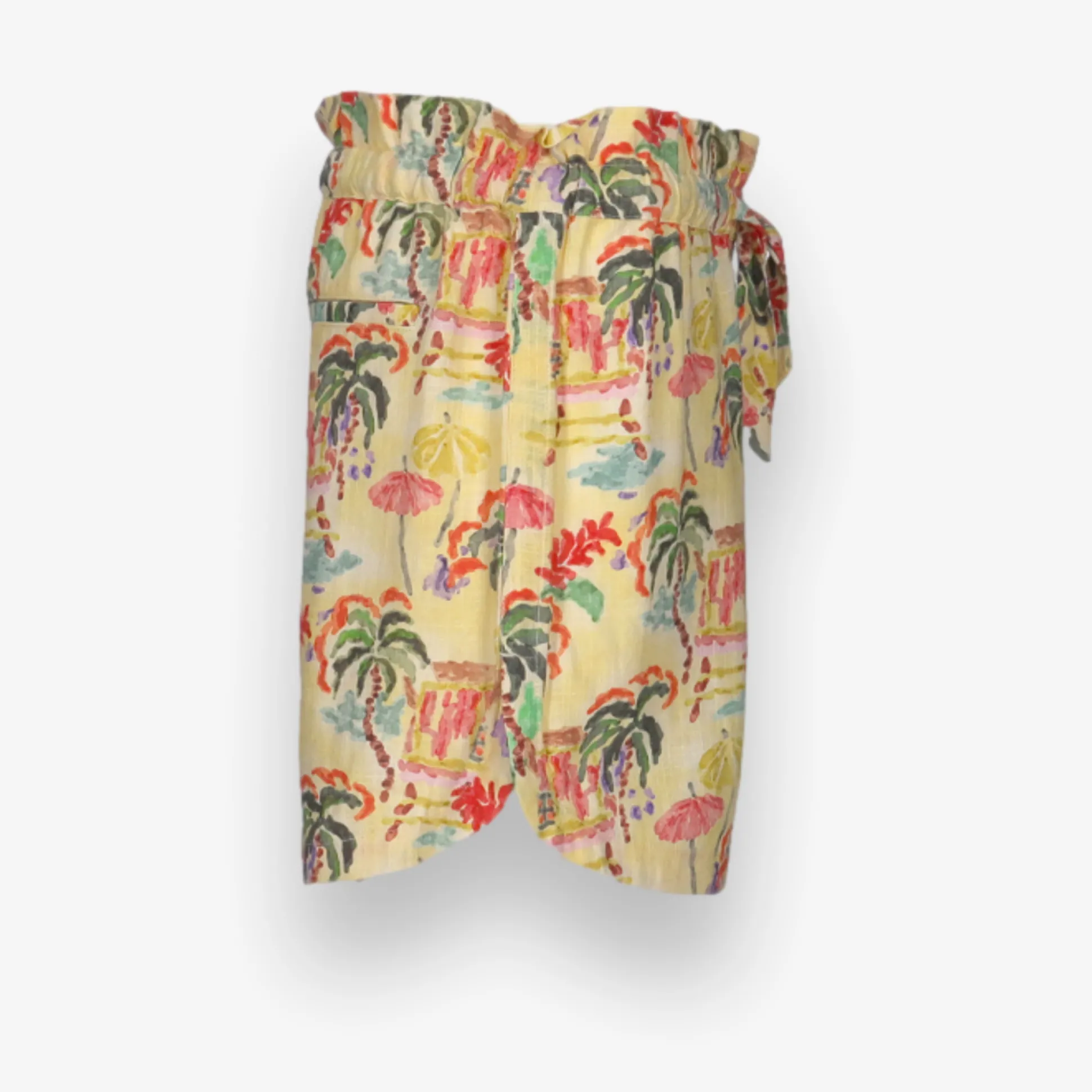 Allover Printed Linen Shorts