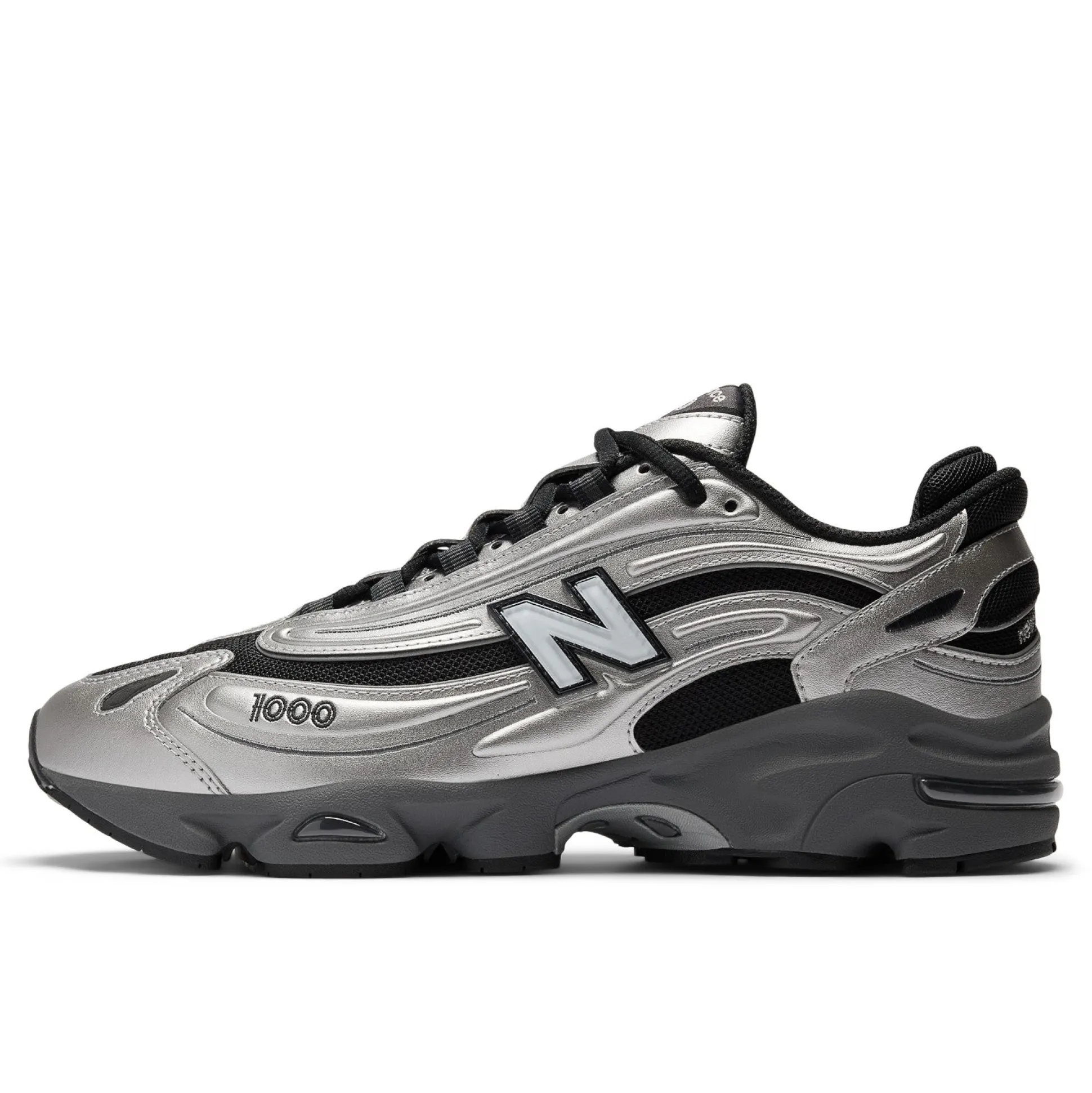 1000 Black Silver Metallic Shoes