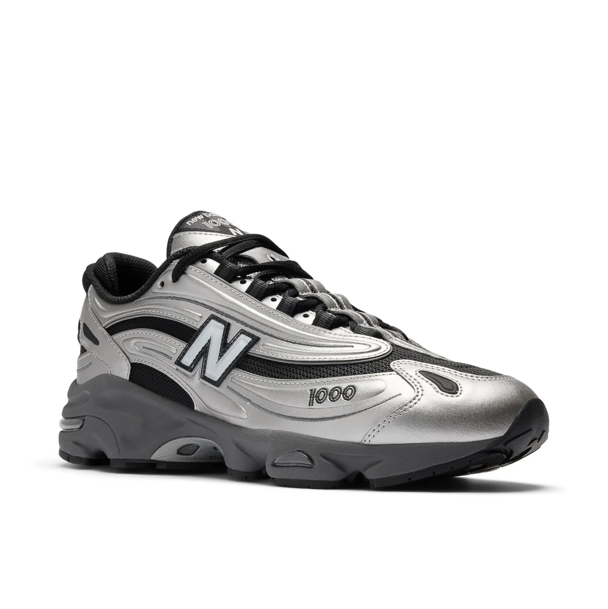 1000 Black Silver Metallic Shoes