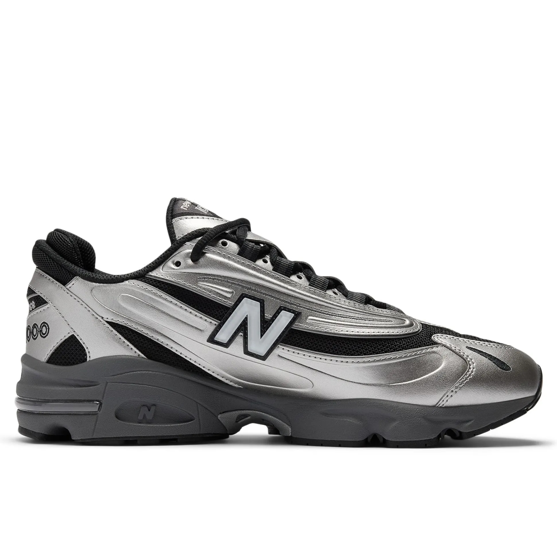 1000 Black Silver Metallic Shoes