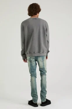 Charles Sweatshirt in Stone Cracked Logo