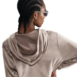 Chill Knit Loose Velour Full-Zip Hoodie