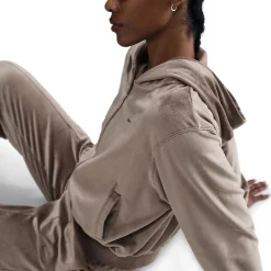 Chill Knit Loose Velour Full-Zip Hoodie