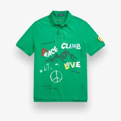 Classic Fit Peace Climb Love Polo Shirt