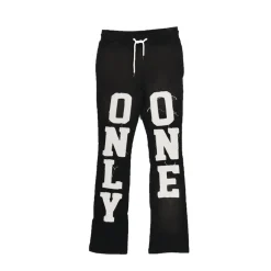 Cut And Sewn Distressed Sweatpant black