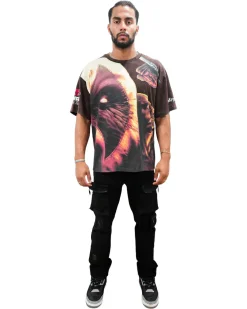Deadpool x Wolverine - Claws and Chaos Oversized Brown T-Shirt