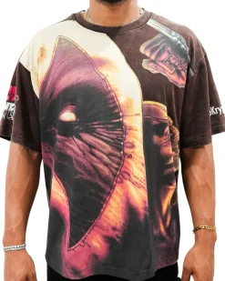 Deadpool x Wolverine - Claws and Chaos Oversized Brown T-Shirt