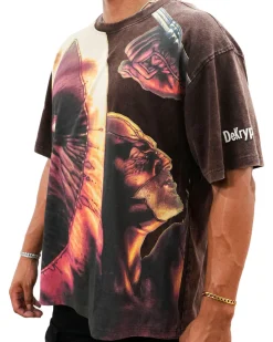 Deadpool x Wolverine - Claws and Chaos Oversized Brown T-Shirt