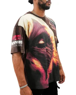 Deadpool x Wolverine - Claws and Chaos Oversized Brown T-Shirt