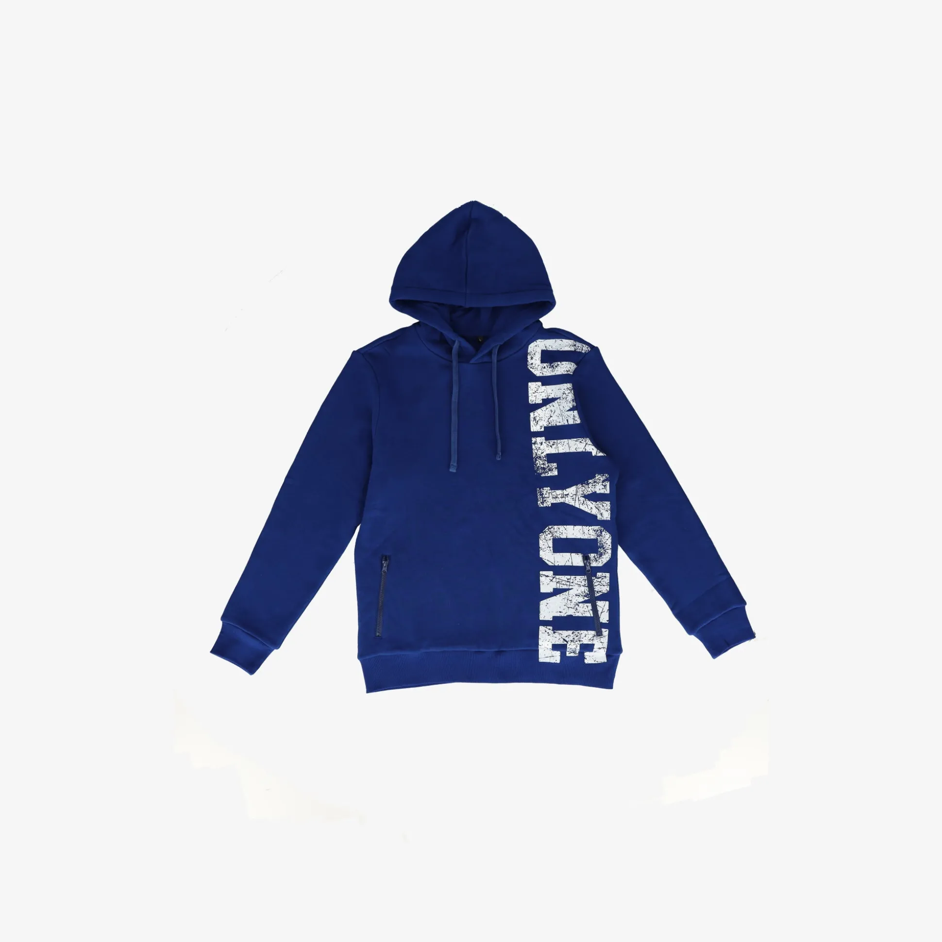 Distressed Printed Pullover Hoodie