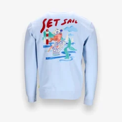 Front Back Sailor Artwork Crewneck Sweatshirt