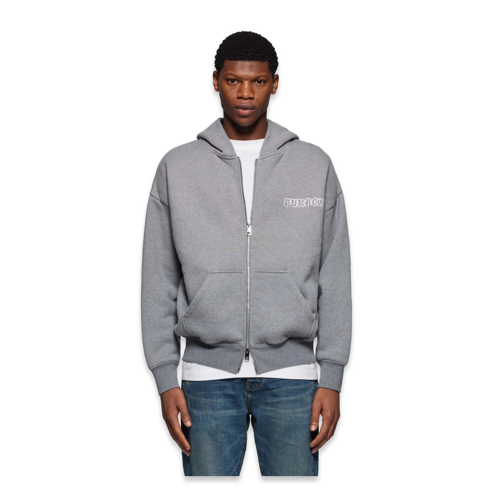 Gothic Wordmark Drip Zip Up Hoodie