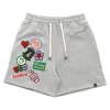 Gray Bermuda Patchwork Shorts