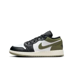 Jordan 1 Low Black Toe Medium Olive GS