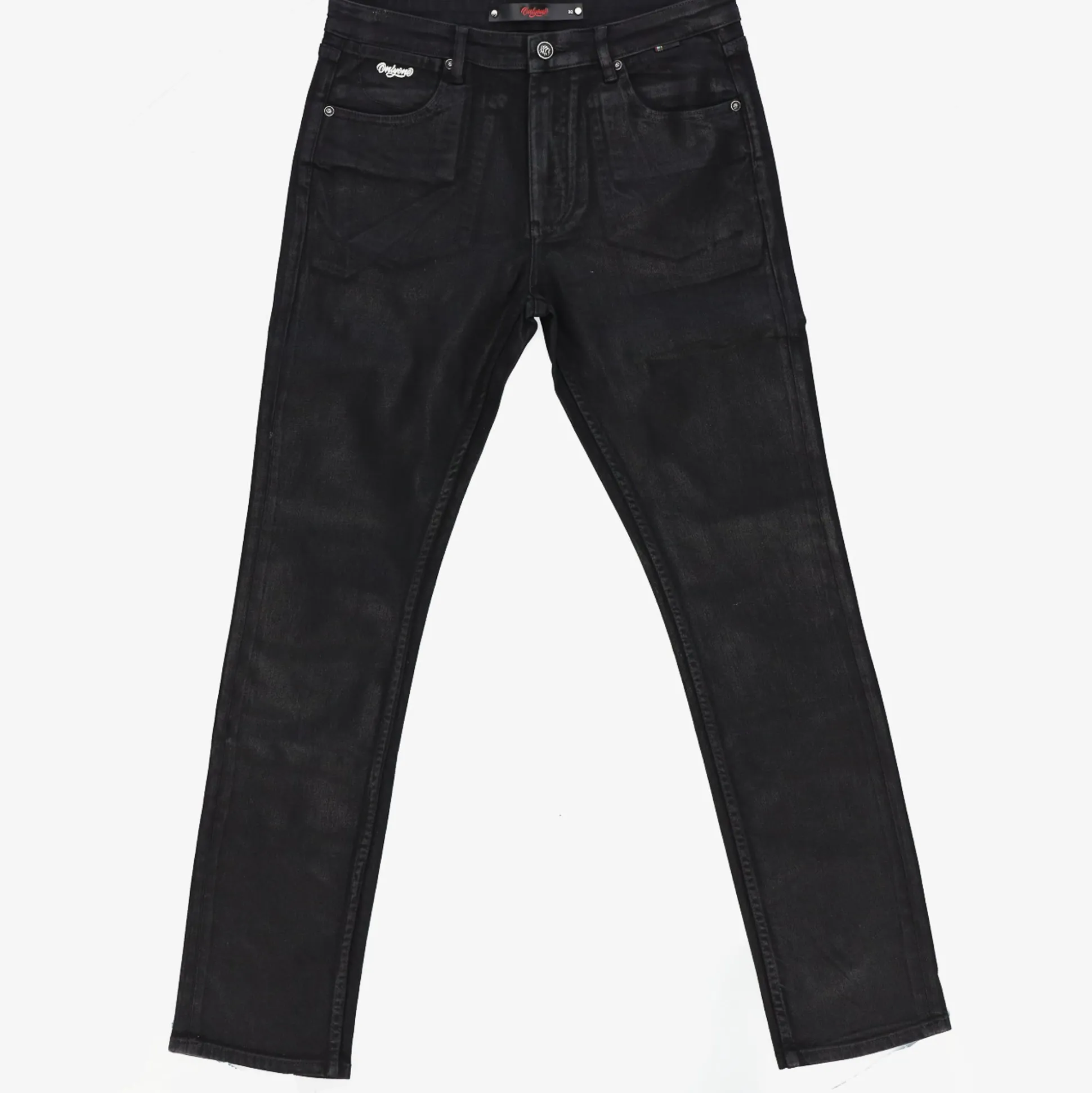 Manhattan Black Coated Waxed Look Jean