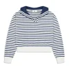 Marina Sailor Collar Sweatshirt- Gardenia
