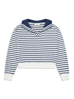 Marina Sailor Collar Sweatshirt- Gardenia