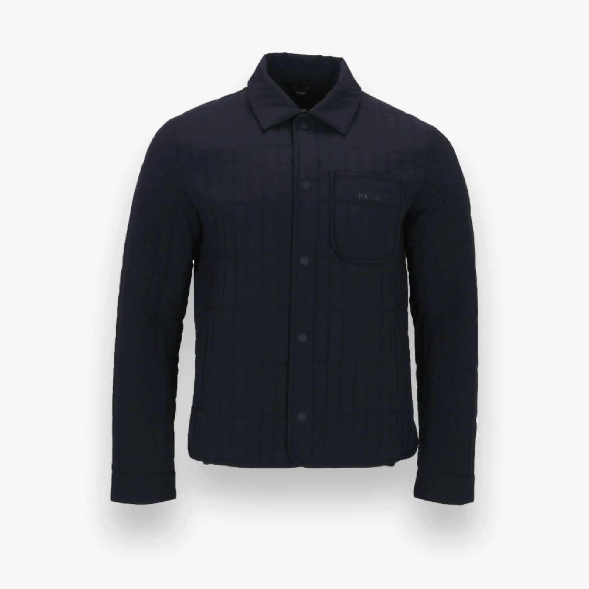 MATEO Vertical Quilted Jacket with Spread Collar