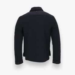 MATEO Vertical Quilted Jacket with Spread Collar