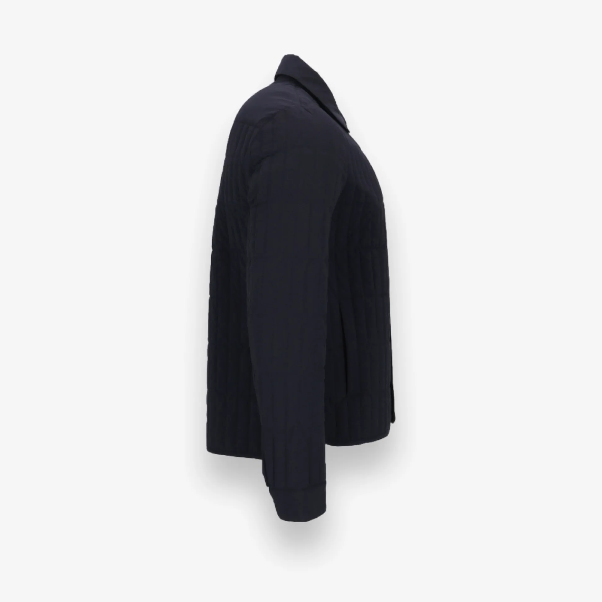 MATEO Vertical Quilted Jacket with Spread Collar