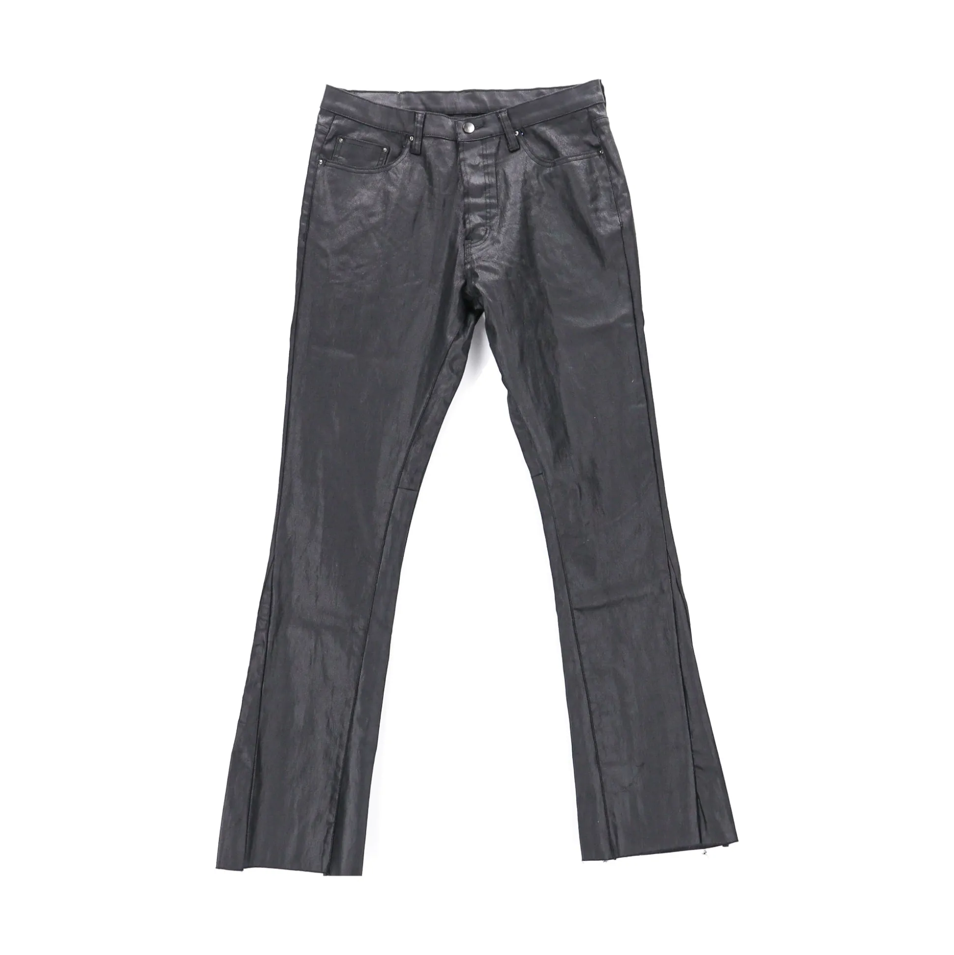 M2022-D510-BLK-Men B447 Waxed Flare Denim