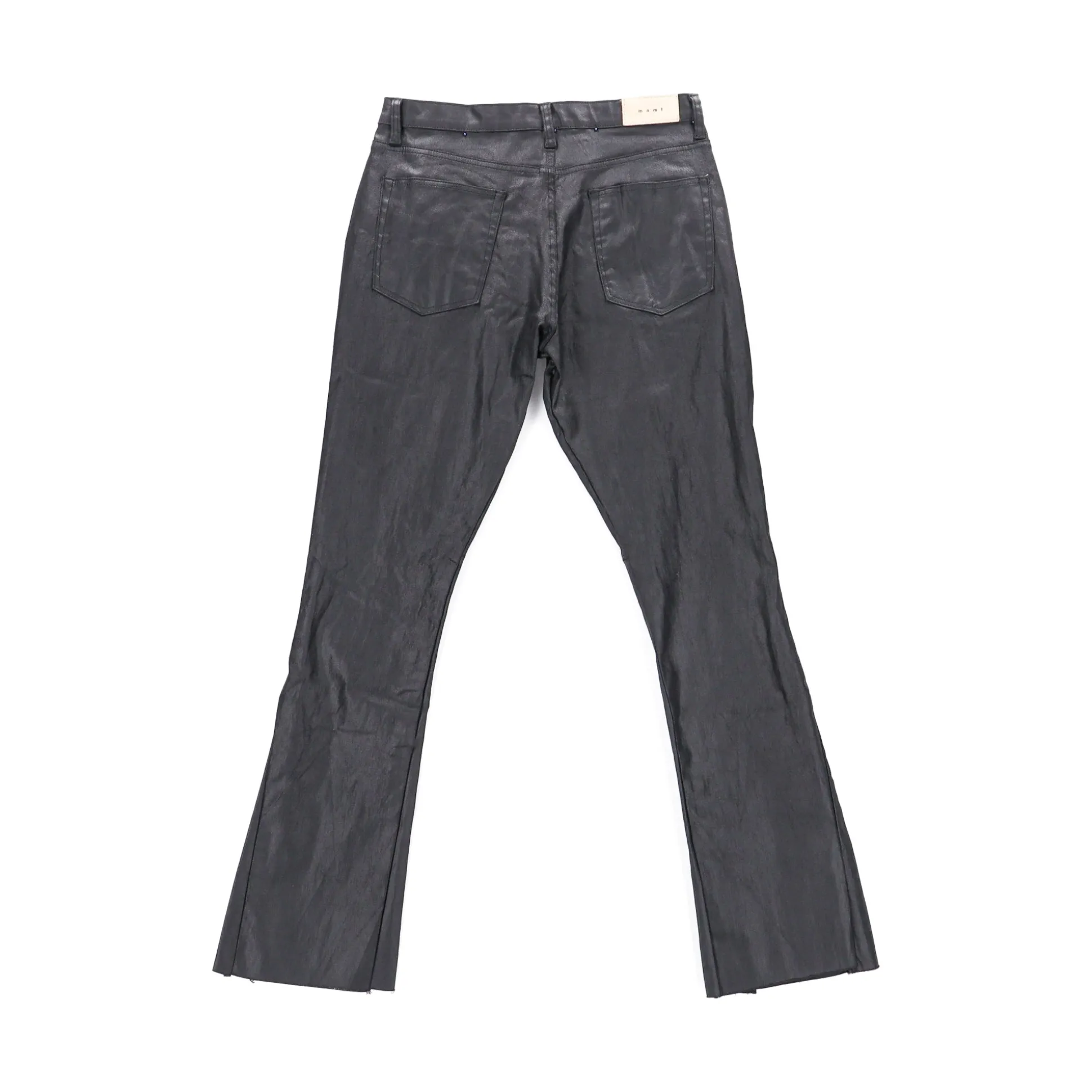 M2022-D510-BLK-Men B447 Waxed Flare Denim