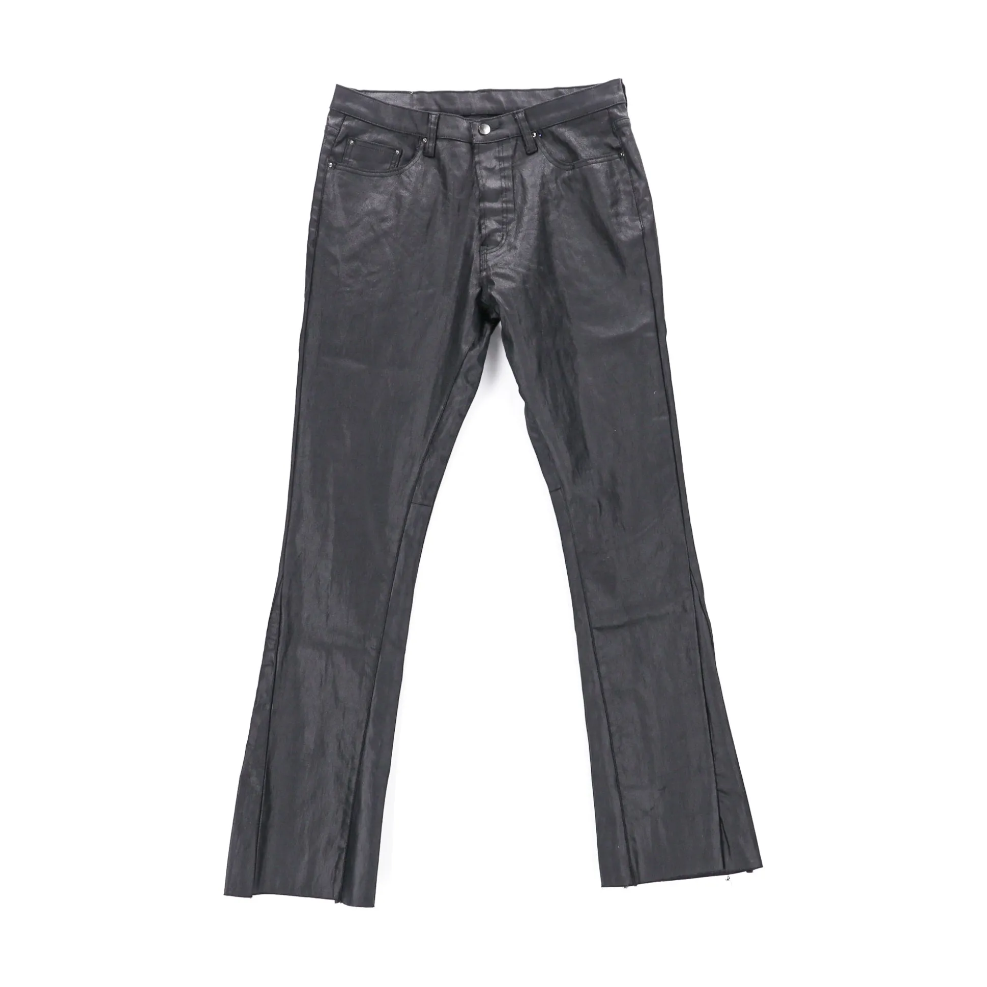 M2022-D510-BLK-Men B447 Waxed Flare Denim
