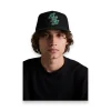 Men Gideon Black Green Script Logo Hat