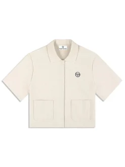 Mia Cropped Shirt- Fog