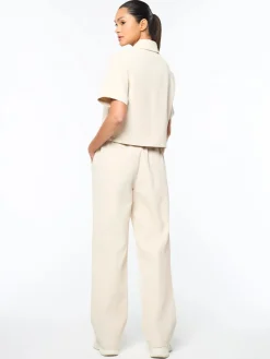 Mia Cropped Shirt- Fog