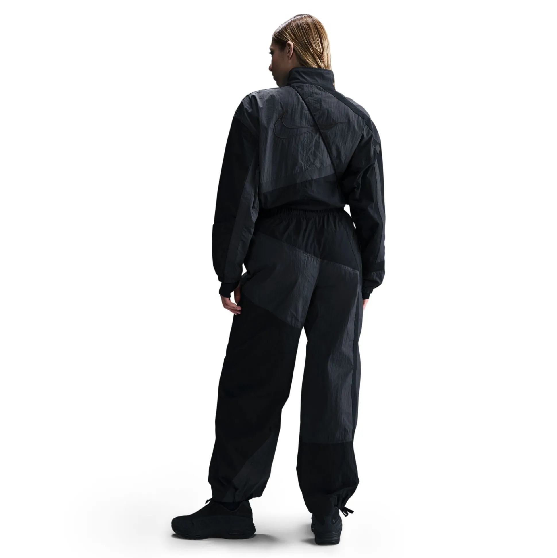 Mid-Rise Loose Woven Open-Hem Pants