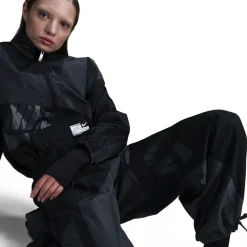 Mid-Rise Loose Woven Open-Hem Pants