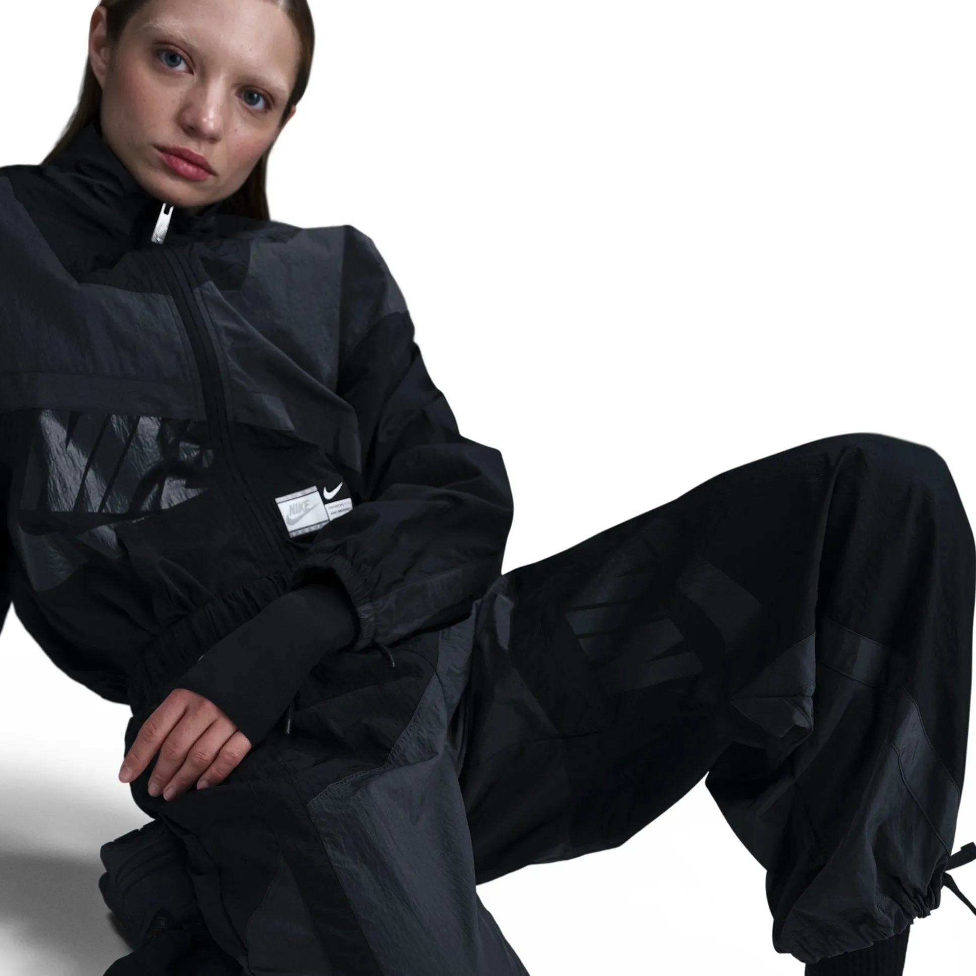 Mid-Rise Loose Woven Open-Hem Pants