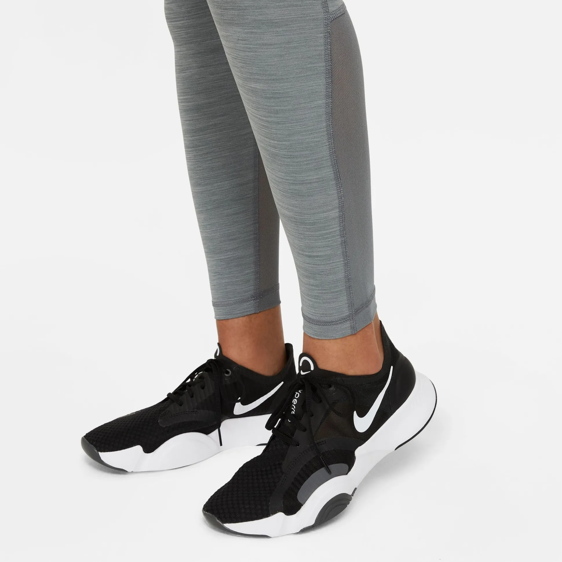 Mid-Rise Mesh-Pan Leggings