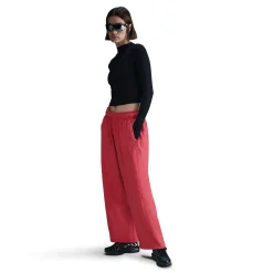 Mid-Rise Oversized Open-Hem French Terry Pants