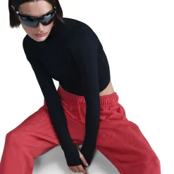 Mid-Rise Oversized Open-Hem French Terry Pants